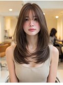 レイヤーカット髪質改善カラーブリーチなしダブルカラー韓国