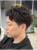MEN’S HAIR/サーフカール/刈り上げセンターパート/藤沢
