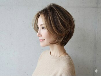 ハム 立川(hum)の写真/白髪染めでも叶う透明感[立川/立川駅/髪質改善/縮毛矯正/酸性ストレート/顔周りレイヤーカット/前髪カット]