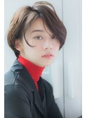 【20代】ニュアンスショート×シースルーパステルカラー