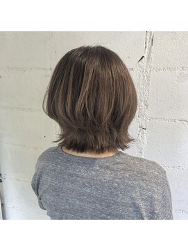 リュネッツ あざみ野店(lunettes) 【白髪ぼかし】絶壁解消ボブウルフ×ナチュラルベージュ