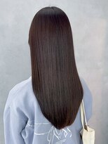 アルバム 池袋(ALBUM)&nbsp;暗髪オリーブアッシュ_斜めバンググレージュカラー_ba458021