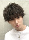 波巻きパーマメンズパーマメンズヘアツーブロックツイストパーマ