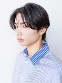 ニュアンスパーマセンターパートウルフハイライトメンズカット