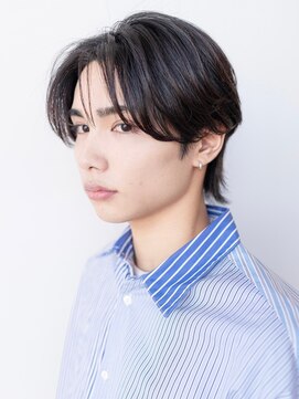 イオ 本厚木(io) ニュアンスパーマセンターパートウルフハイライトメンズカット