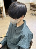 ハンサムショート＊ネイビーカラー【町田/ブリーチ/ショート】