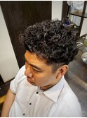 アフロ風ハードパーマ　HOMMEHAIR2nd江ヶ崎