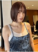 大人ボブ大人ショートボブ切りっぱなしボブ前髪あり前下がりボブ