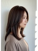 30代40代50代内巻きミディアムレイヤー髪質改善透明感白髪染め