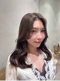 大人かわいいエギョモリミルクティーブラウン ひし形シルエット