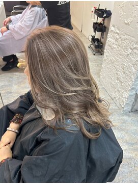 ブレンド 渋谷(BLend) ホワイトグレージュミニウルフデジタルパーマチェリーブラウン