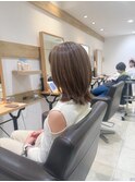 白髪ぼかし細めハイライト30代40代50代シアーカラーセミディ