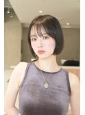 ナチュラル可愛い暗髪ボブ