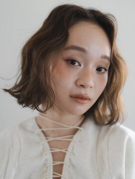 小顔/オリーブグレー/ココアベージュ/黒髪/レイヤー