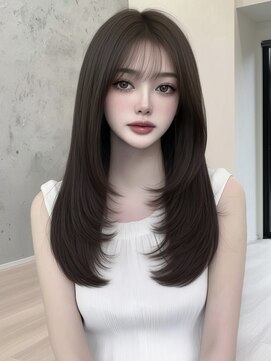 ハイレイヤーカット 韓国ヘア 韓国レイヤー 顔周りレイヤー