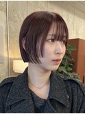 栄タッセルボブ透明感カラー　