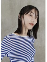 ヘルベチカ・ヘア(Helvetica hair)&nbsp;ミディアムヘア/ロブ/切りっぱなし/切りっぱなしボブ/前髪あり