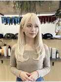 【富山】ハイトーンブロンド×韓国風レイヤーロング