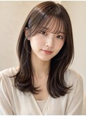 チョコレートカラー顔周りレイヤー20代～50代【西新大濠荒戸】