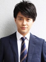 七三オールバック　ツイストパーマ　ビジネス　かき上げヘア
