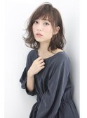 透明感グレージュ★ナチュラルモードのミディアムヘア