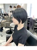 大人ショート/アッシュブラック/黒髪ショート/クールショート