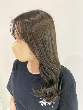 ナンバーセブン(N7) 赤みを抑えたオリーブカラーxゆるっと韓国風ヘア