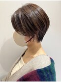 根元ふんわりプリカール！大人丸みショートヘアショコラベージュ