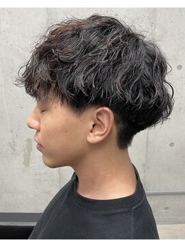 フイ 自由が丘(men's salon Hui) メンズ/アップバング/ツーブロックマッシュ/束感ショート波巻き