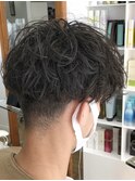 MEN'S HAIR  センターパート　ツイストスパイラル　コンマヘア