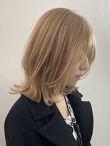 サンク 原宿 表参道(cinq) ミルクティーピンクベージュカラーブリーチカラーハイトーン原宿