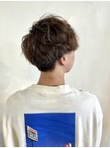 波巻き束感ショートツーブロックマッシュアップバングコンマヘア