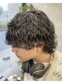 ウルフパーマ(メンズ/パーマ/眉毛/波巻きパーマ/メンズカット)
