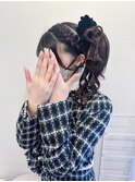 サイドポニー髪ハート