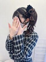 サイドポニー髪ハート