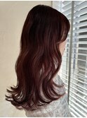 ボルドーカラー/ブリーチなしダブルカラー