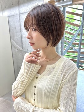 ミィ 浦和(mee) 透明感カラー ボブ 前髪 ショート カラー ブリーチ&ダブルカラー