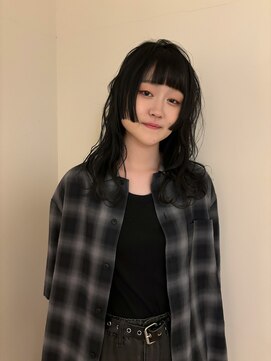 ビーハイブアヴェダ PARCO2店(BEHIVE AVEDA) ブルーブラック×姫カット/sakuya