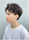 夏ツイスパ波巻き◎アップバング爽やかビジネスセンターパート