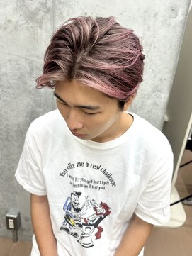 ベルマスガ(bell_masuga) メンズヘア/バレイヤージュ/シャドールーツ/ピンクベージュ