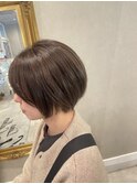 丸みショート×ベージュハイライト