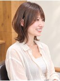 大人可愛い20代30代40代小顔ウルフレイヤーボブ丸みショートボブ