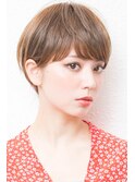 アシメショートエアリーショートグレージュナチュラルボブ
