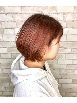 エムロード 深草店 ピンクショートボブ