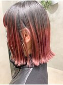 グラデーションカラー、ボルドー、バレイヤージュ、毛先カラー