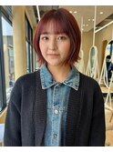 【snuw__hotaru】透明感カラーワインレッドレッドボブ