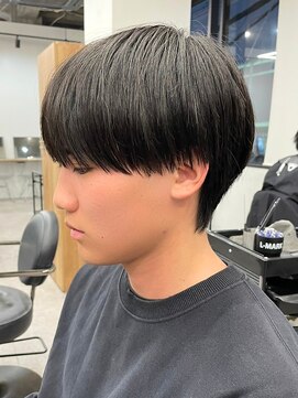 エルマーク(L-MARK) 黒髪マッシュナチュラルマッシュメンズヘア韓国ツーブロック