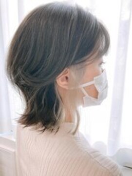 ブルー 盛岡店(BLUE) 黒髪/グレーベージュ/レイヤーロング/前髪パーマ/