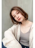 大人かわいい前髪セシルカットココアブラウンフリンジウェーブ