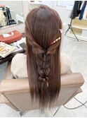 ストレートハーフアップ